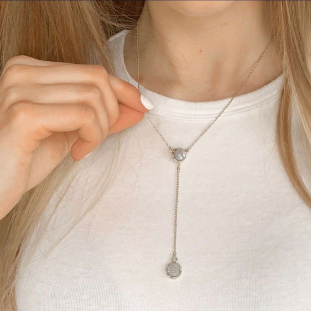 Gold Druzy Tiered Adjustable Necklace